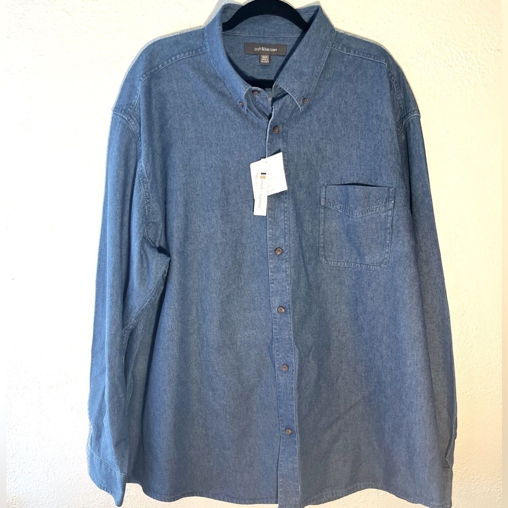 Croft & Barrows Denim button down long sleeve Men’s shirt size XXL NWT